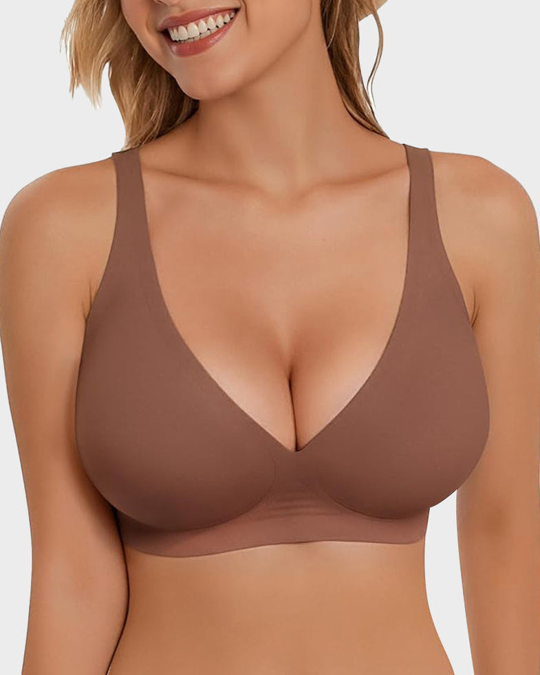 Deep V Seamless Wireless Push Up Bras For Women